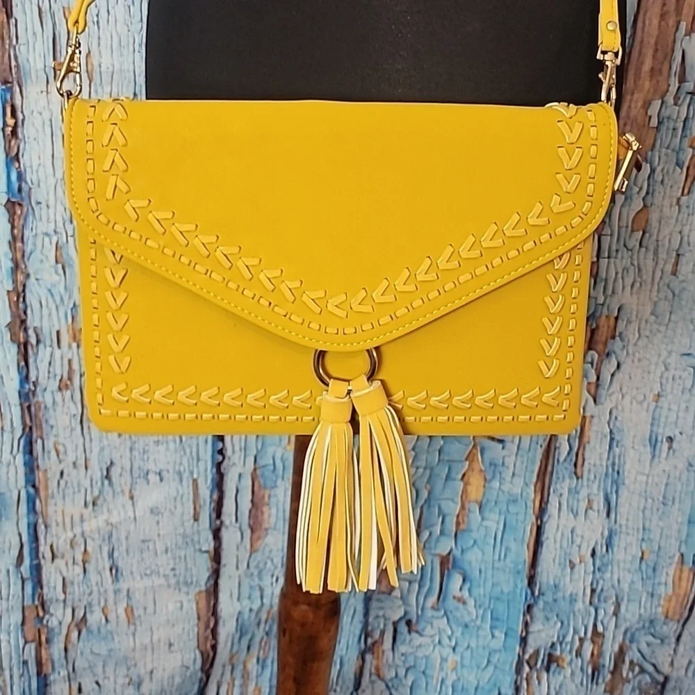 Boho Yellow Crossbody Purse - Picture 8 of 14